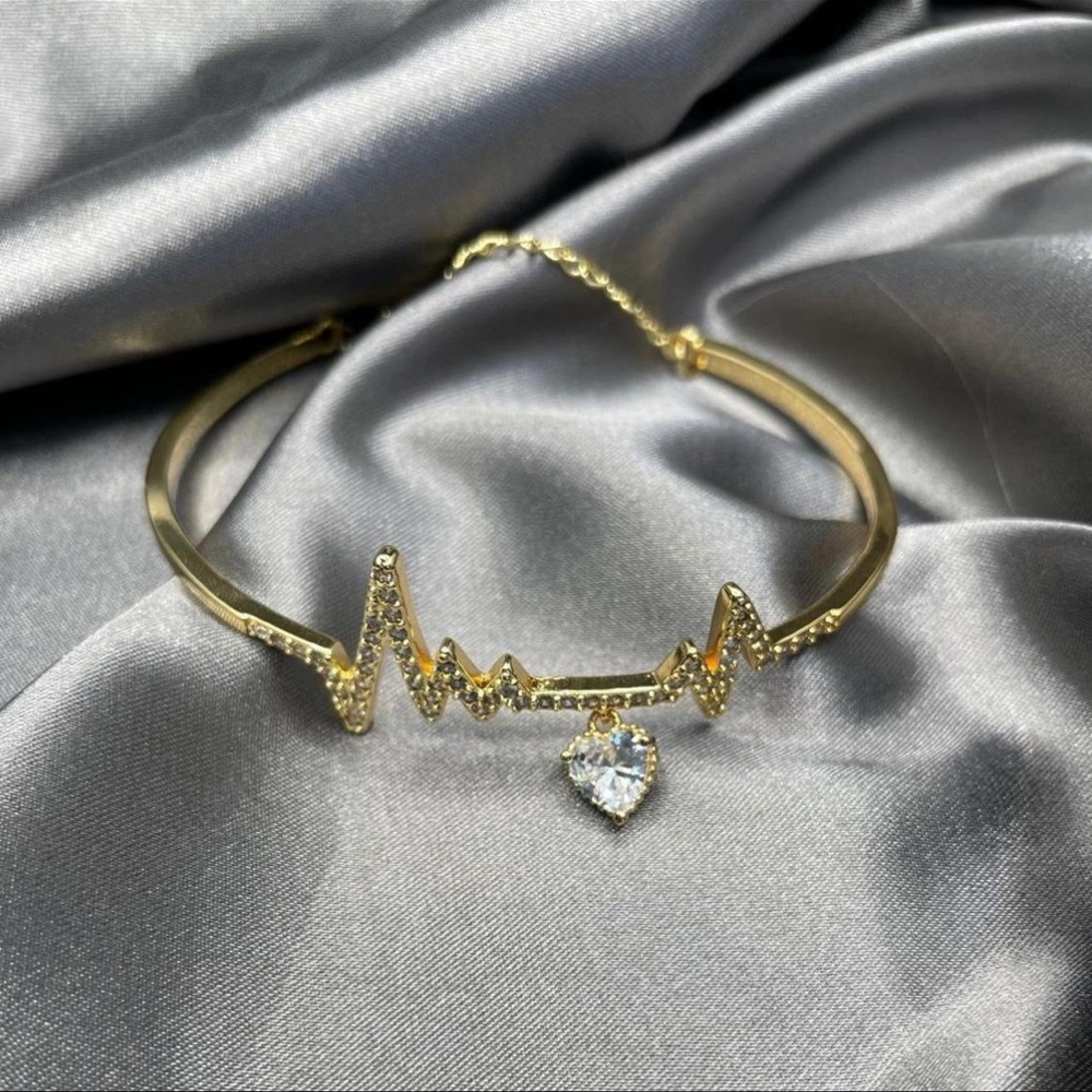 EKG Bracelet With Heart Charm